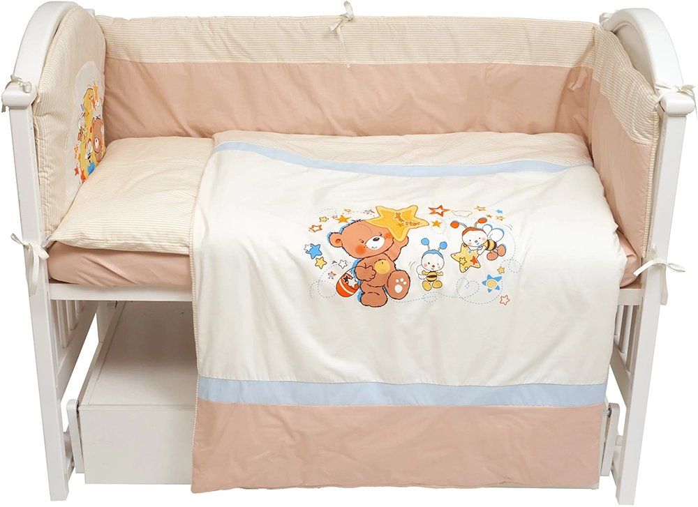 Постільний комплект 6 ел Twins Bears with a star 4042-TBS-02, беж