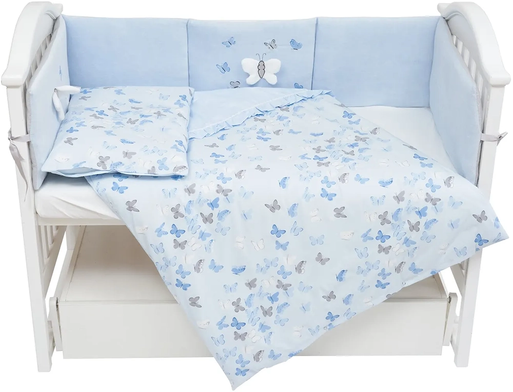 Постільний комплект 7 ел Twins Butterfly 4075-TB-04, блакитний