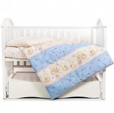 Змінна постіль 3 ел Twins Comfort 3051-C-015, Пухнасті ведмедики голубі