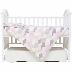 Змінна постіль 3 ел Twins Comfort line 3054-C-02, Хмаринки, беж/рожевий