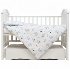 Сменная постель 3 эл. Twins Comfort Soft (фланель) 3010-TS-04, Stars blue, белый/голубой