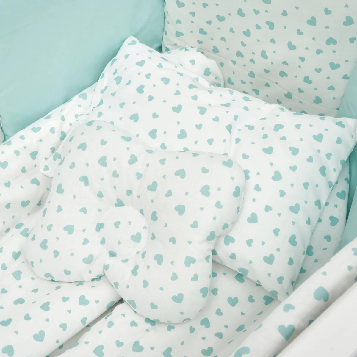 Постільний комплект 8 ел Twins Dolce Limited 4060-DL-402, Сердечка м