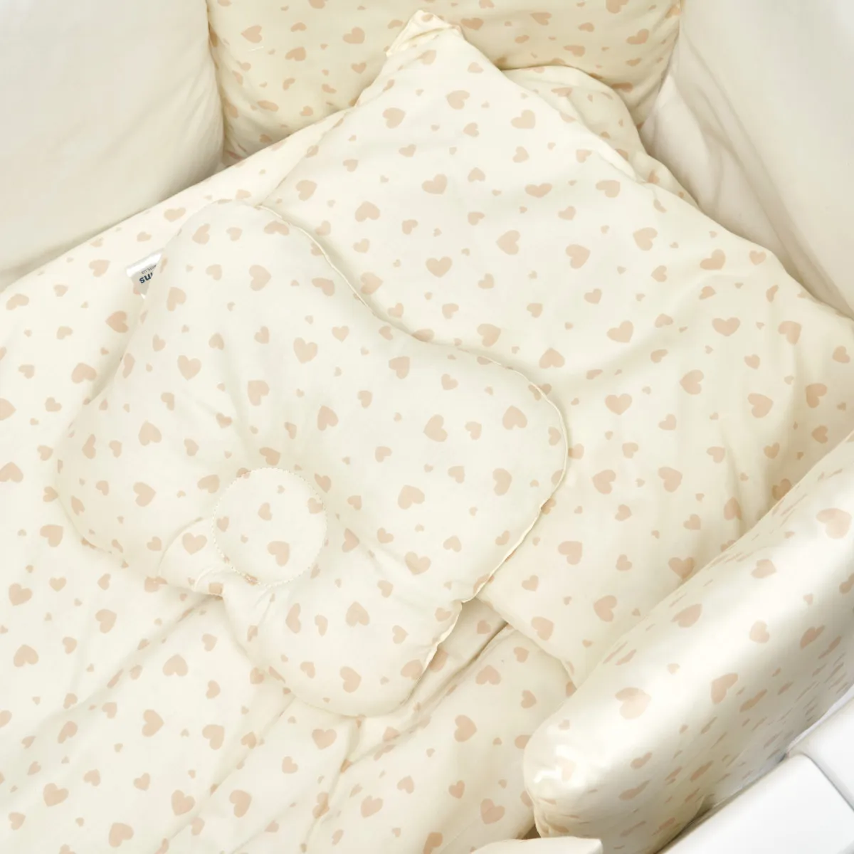 Постельный комплект 8 эл. Twins Dolce Limited 4060-DL-403, Сердечки бежевые