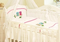 Постельный комплект 7 эл. Twins Evo Совы 4073-A-020, pink
