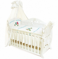 Постільний комплект 7 ел Twins Evo Сови 4073-A-021, blue