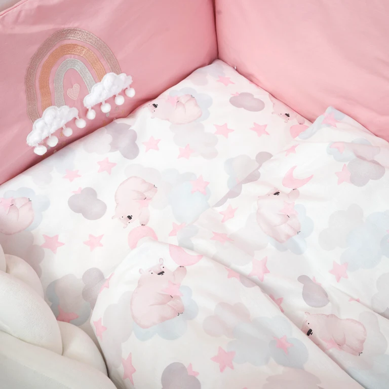 Постільний комплект 7 ел Twins Fluffy Puffy 4076-TFP-08B, bear pink