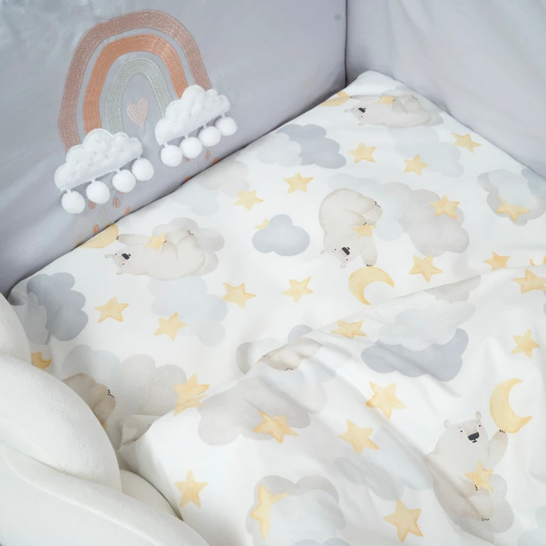 Постільний комплект 7 ел Twins Fluffy Puffy 4076-TFP-10B, bear grey