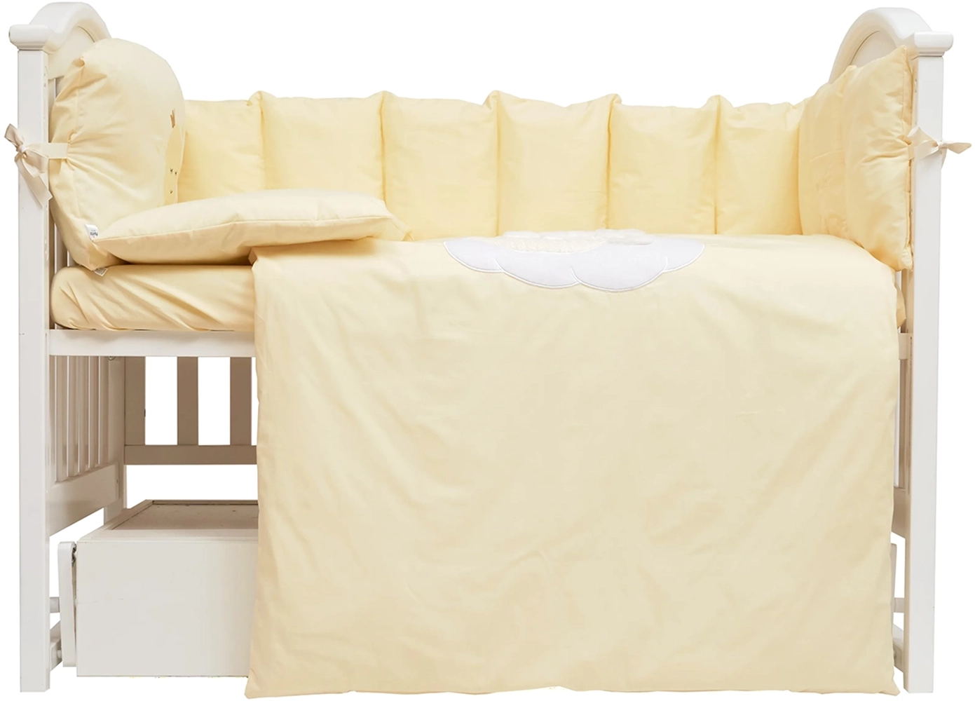 Постельный комплект 6 эл Babycentre & Twins Moonlight 4011-BTMO-05, vanilla