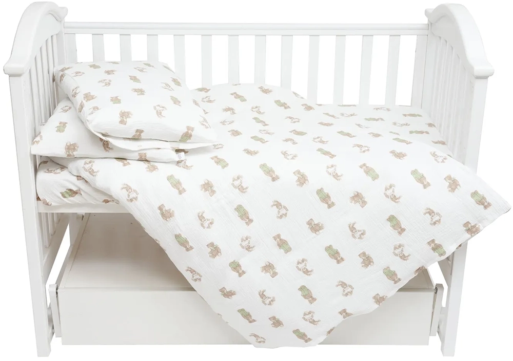 Змінна постіль 4 ел Twins Muslin Print 3031-TMP-202B, bear