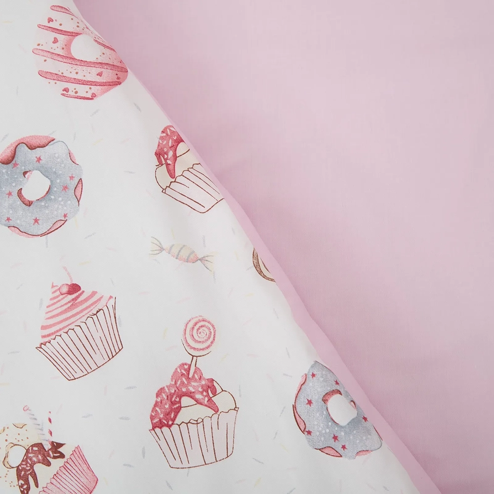 Змінна постіль 4 ел Twins Satin Limited 3026-TSL-33, Donat & Cake, рожевий