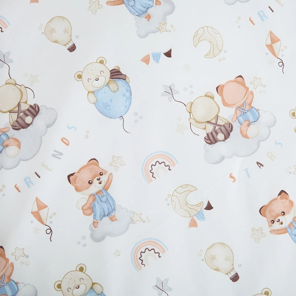 Змінна постіль 4 ел Twins Satin Limited 3026-TSL-36, Bear & Fox, блакитний