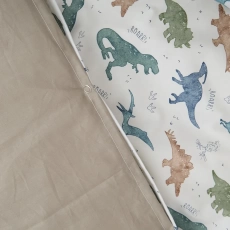 Змінна постіль 4 ел Twins Satin Limited 3026-TSL-39, dinosaurs, сірий