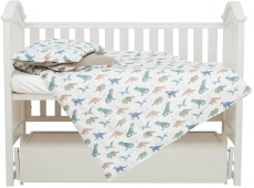 Змінна постіль 4 ел Twins Satin Limited 3026-TSL-39, dinosaurs, сірий