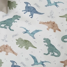 Змінна постіль 4 ел Twins Satin Limited 3026-TSL-39, dinosaurs, сірий