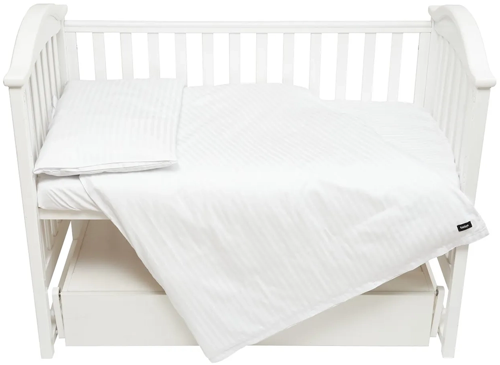 Змінна постіль 3 ел Twins Striped Satin 3055-TSS-01, White, білий