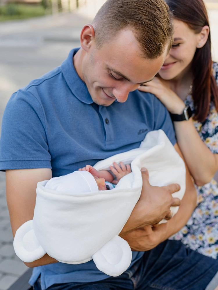 Конверт - плед Twins Вушка велюр 80х80 (слімтекс) 9014-TВ-202, ecru, беж світлий