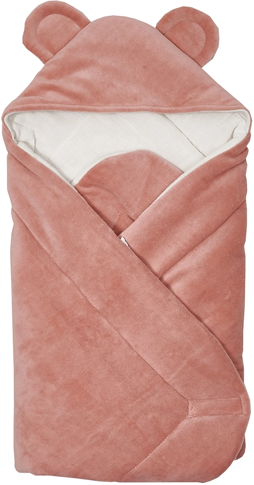 Конверт - плед Twins Ушки велюр 80х80 (слимтекс) 9014-TВ-24, powder pink, пудра