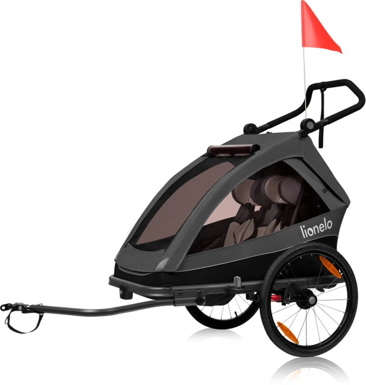 Велосипедний причіп Lionelo Cama з функцією коляски Grey Graphite