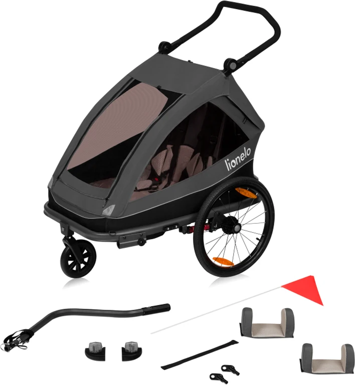 Велосипедний причіп Lionelo Cama з функцією коляски Grey Graphite