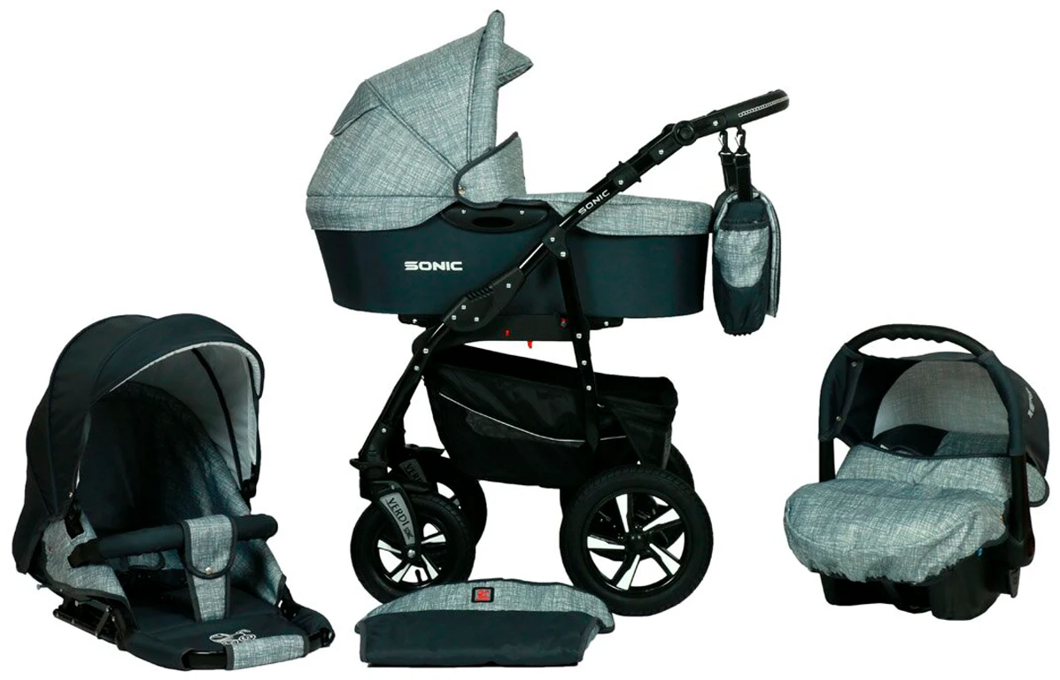 Дитяча коляска 3 в 1 Verdi Sonic 9023-VS-45, 45, gray