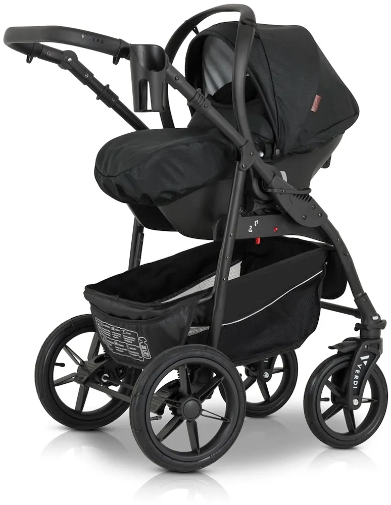 Коляска 3 в 1 Verdi Sonic Comfort 9023-VC-05, black fabric