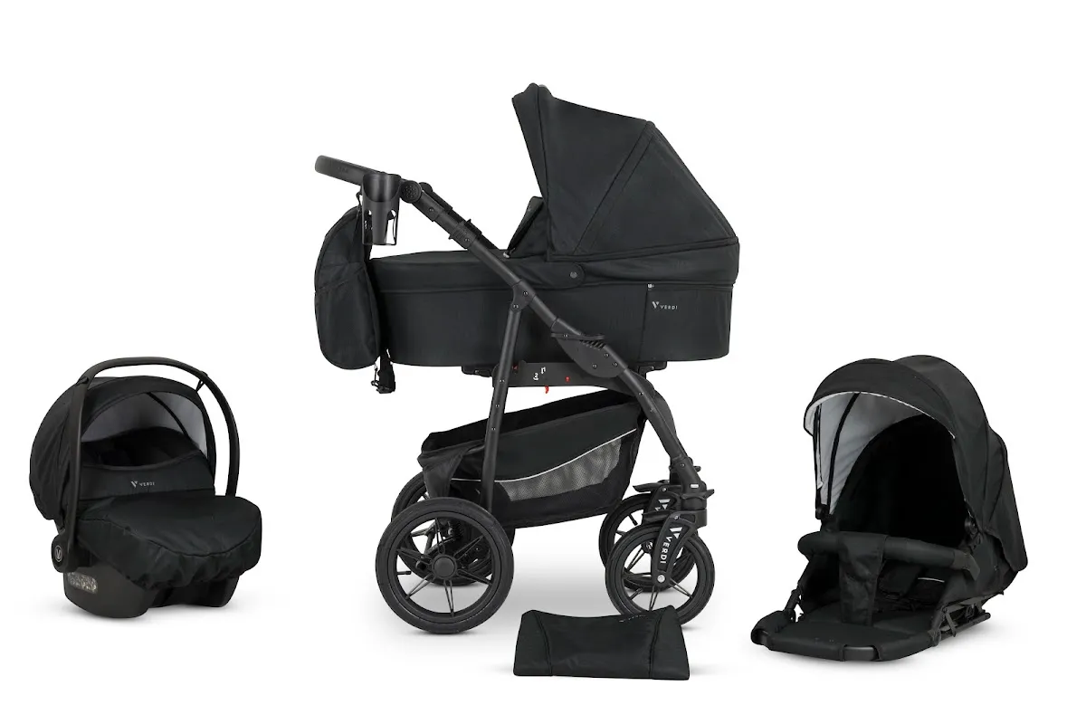 Коляска 3 в 1 Verdi Sonic Comfort 9023-VC-05, black fabric