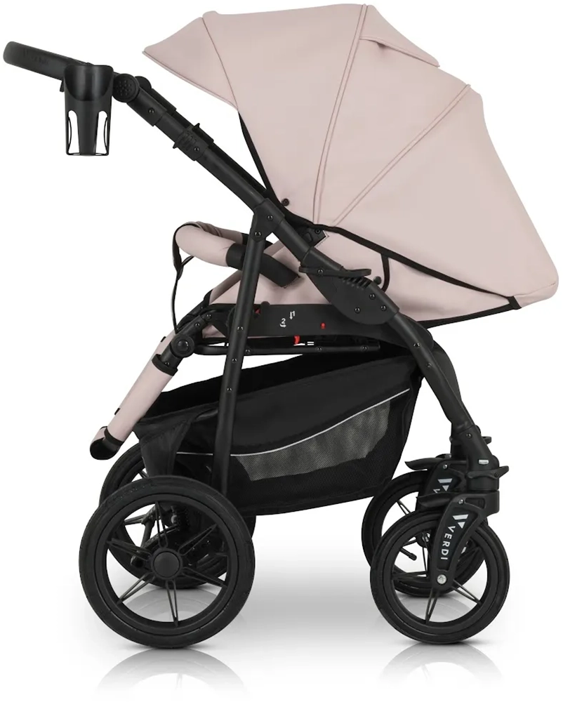Коляска 3 в 1 Verdi Sonic Comfort 9023-VC-08, powder pink/black skin