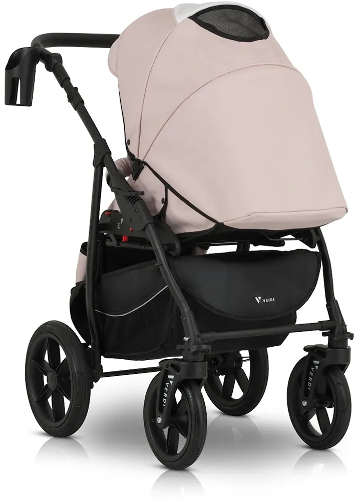 Коляска 3 в 1 Verdi Sonic Comfort 9023-VC-08, powder pink/black skin