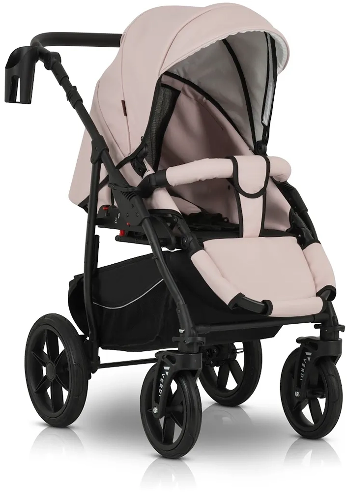 Коляска 3 в 1 Verdi Sonic Comfort 9023-VC-08, powder pink/black skin