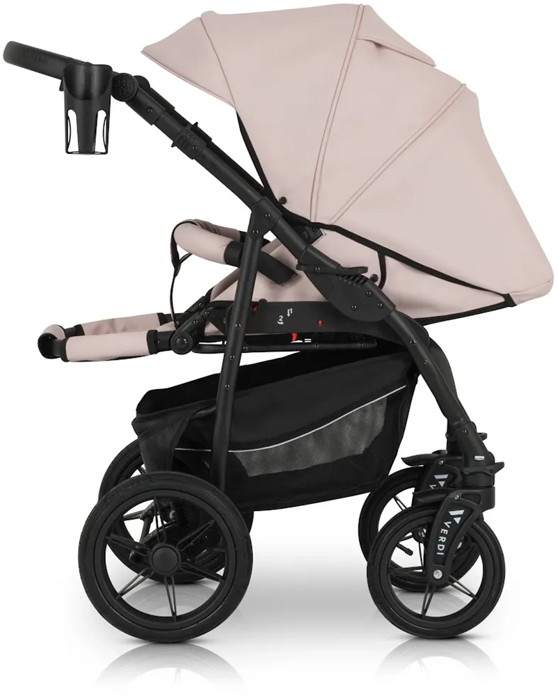 Коляска 3 в 1 Verdi Sonic Comfort 9023-VC-08, powder pink/black skin