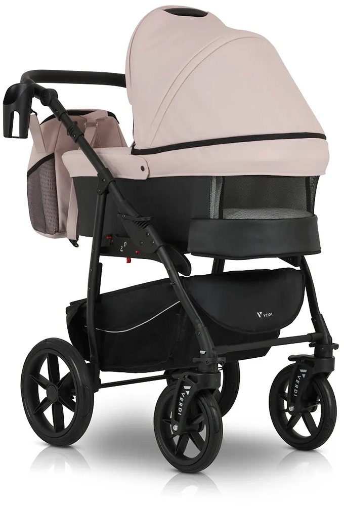 Коляска 3 в 1 Verdi Sonic Comfort 9023-VC-08, powder pink/black skin