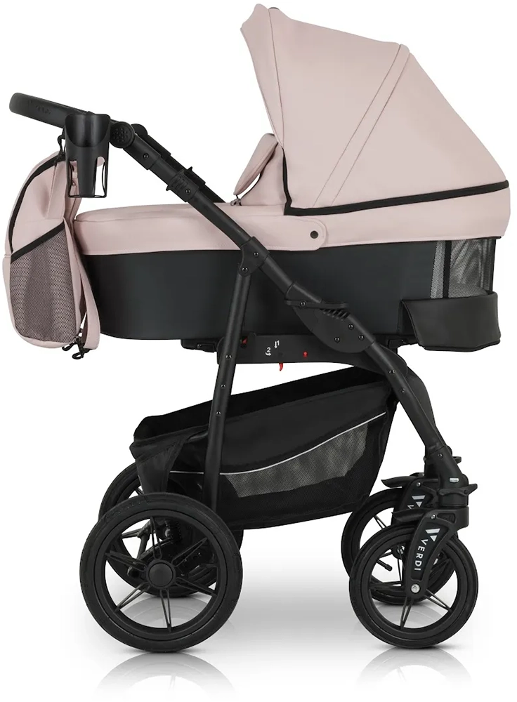 Коляска 3 в 1 Verdi Sonic Comfort 9023-VC-08, powder pink/black skin