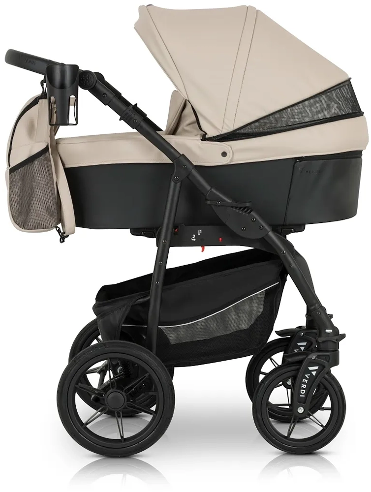 Коляска 3 в 1 Verdi Sonic Comfort 9023-VC-09, ecru/black skin