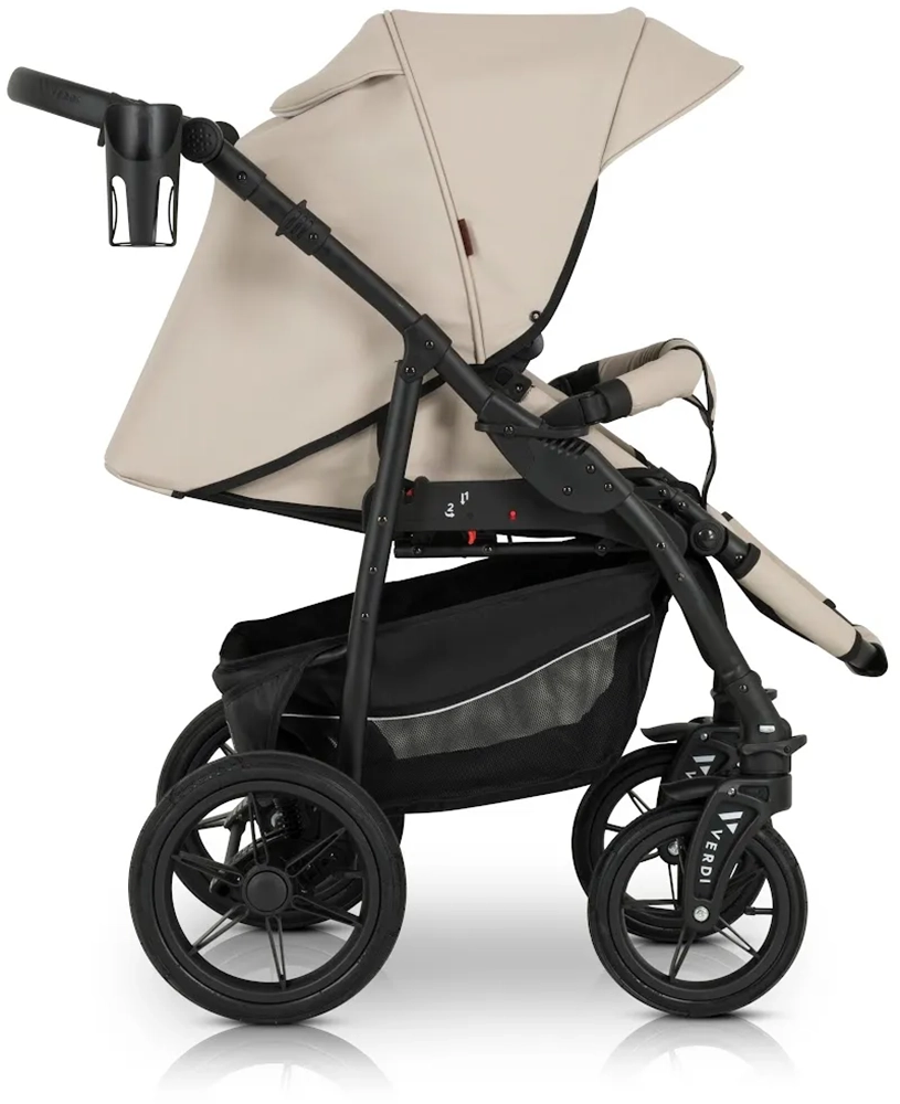 Коляска 3 в 1 Verdi Sonic Comfort 9023-VC-09, ecru/black skin