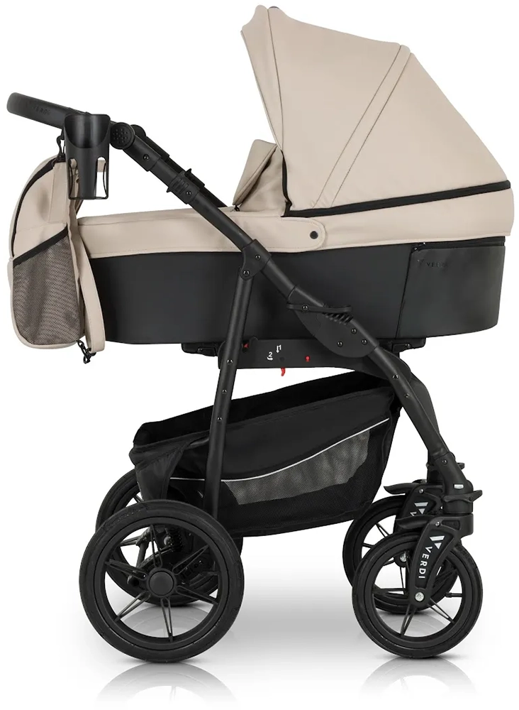 Коляска 3 в 1 Verdi Sonic Comfort 9023-VC-09, ecru/black skin