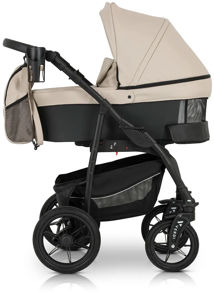Коляска 3 в 1 Verdi Sonic Comfort 9023-VC-09, ecru/black skin