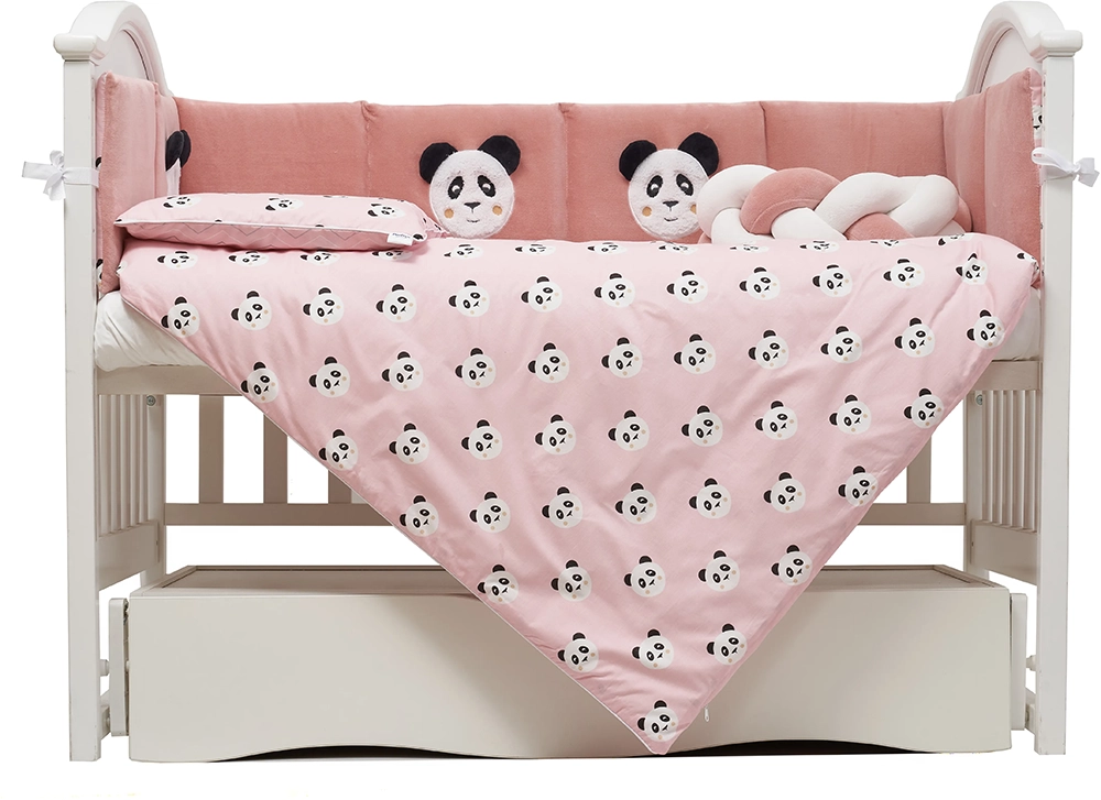 Постельный комплект 7 эл. Twins Panda 4075-TP-08, pink, розовый